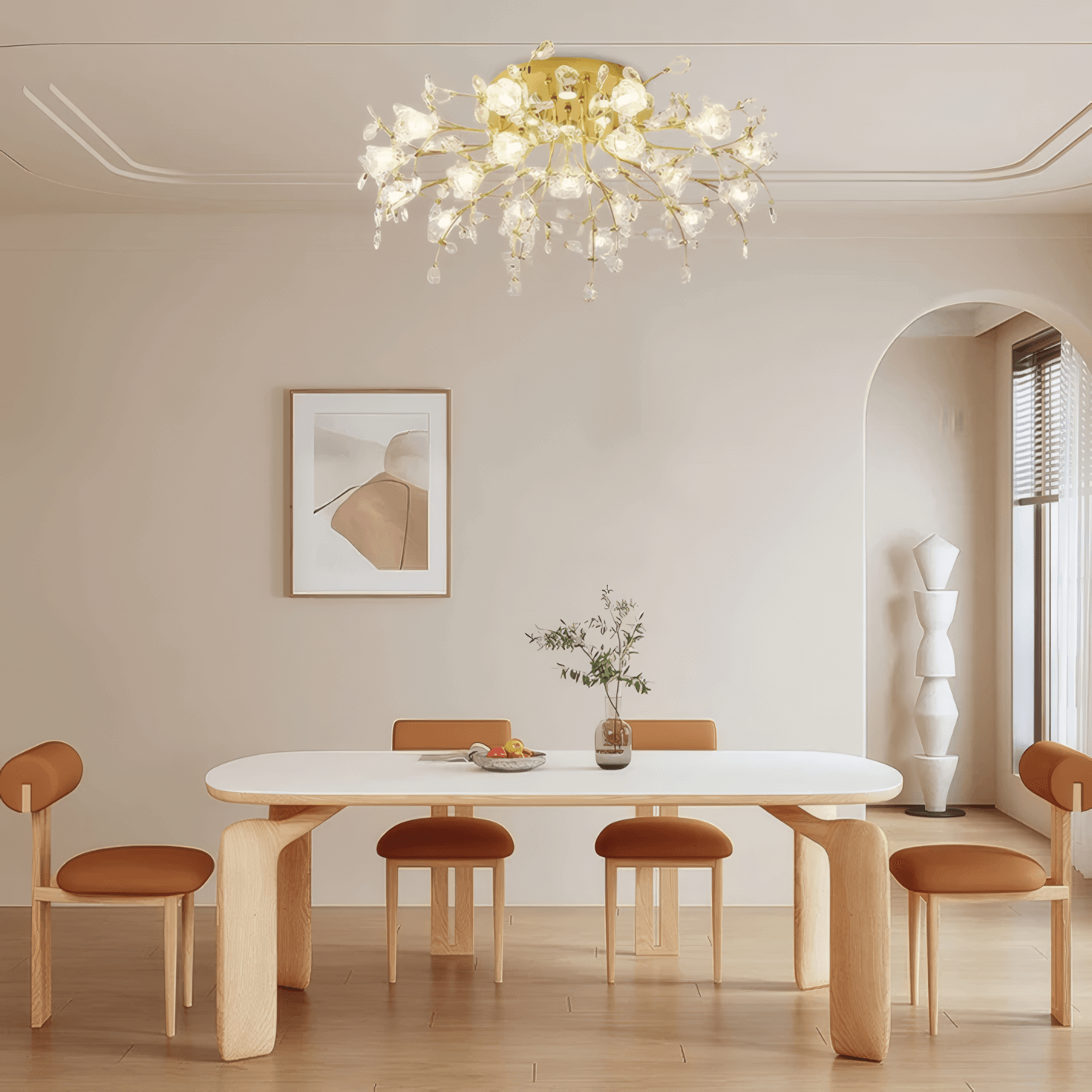 Excelis Royal Dendrite Ceiling Light – Gold Fixture Living Room/Bedroom